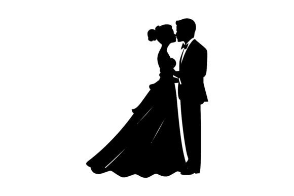 Bride and Groom Silhouette SVG