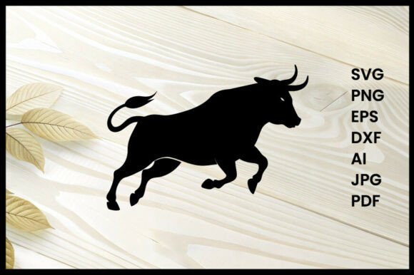 Bull Running Silhouette