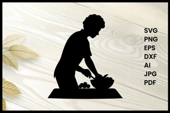 Chopping Vegetables Silhouette