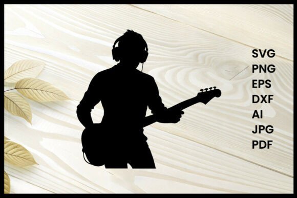 Guitarist with Headphones Silhouette