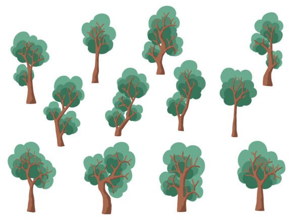 Jungle Tree Clip Art Illustration