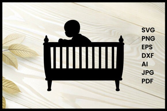 Newborn Baby in Crib Silhouette