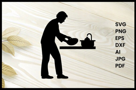 Person Washing Dishes Silhouette