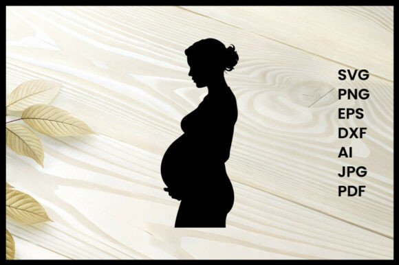 Pregnant Woman Standing Illustration