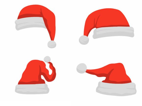 Santa Cap Clip Art Illustration
