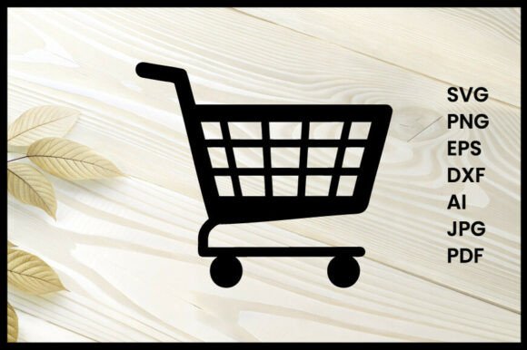 Shopping Cart in Supermarket Silhouette