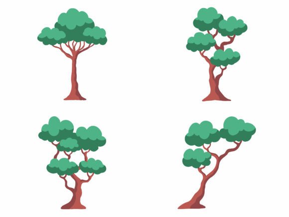 Tropical Rainforest Tree Illustration