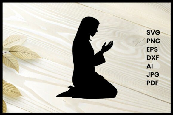 Woman in Hijab Praying Illustration