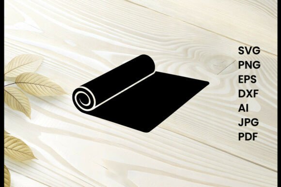 Yoga Mat Illustration Silhouette